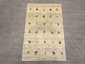 Gabbeh Tappeto 120x80 Beige (Iran) Annodato A Mano