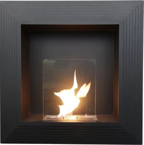 Caminetto a bioetanolo da parete 2.5KW in acciaio nero RUBY mod. Elysium