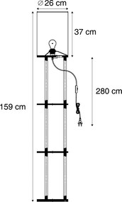 Smart vloerlamp hout met beige kap incl. Wifi A60 - Stojon