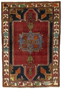 Shiraz Tappeto persiano 130x190 Rosso (Iran) Annodato A Mano