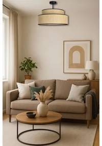 Lampadario a plafone BOHO 1xE27/60W/230V diametro 40 cm beige