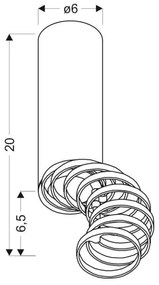 Faretto TUBA 1xGU10/15W/230V bianco/rame