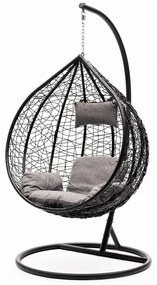 Poltrona sospesa grigio scuro in rattan artificiale Noela - Bonami Selection