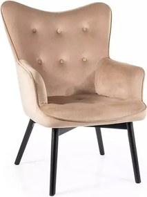 Poltrona Carmen in velluto beige - Blu28/nero opaco