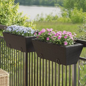 Fioriere Con Ganci 2 Pz Nere İn Polyrattan /