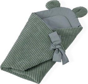 Copertina per neonati verde in velluto a coste 35x65 cm – Meowbaby