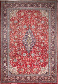 Sarouk Tappeto 370x260 Rosso (Iran) Annodato A Mano