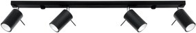 Plafoniera da Soffitto in Acciaio 4xGU10 RING 4L Orientabile Nera