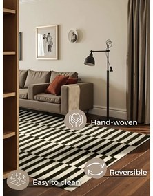Tappeto bianco e nero in lana reversibile/tessuto a mano 200x300 cm Donna – Hanse Home