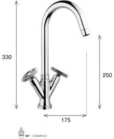 Miscelatore cucina canna alta in ottone cromato serie Atlantic Keller taps