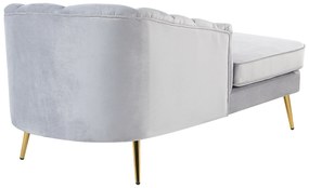 Chaise longue velluto grigio destra ALLIER Beliani
