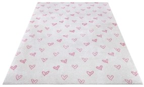 Tappeto per bambini rosa e bianco 160x235 cm Hearts - Hanse Home