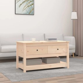 Tavolino Da Salotto 102x49x55 Cm İn Legno Massello Di Pino /