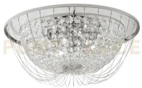 Plafoniera vienna cromo 4 luci attacco e14 45x22cm in cristallo k9