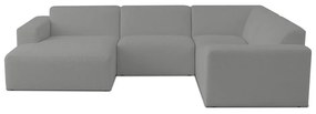 Divano angolare grigio in tessuto bouclé (a U) Roxy - Scandic