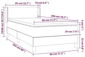 Giroletto a Molle con Materasso Tortora 80x200 cm inTessuto