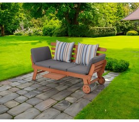 Panca da giardino marrone in legno massiccio Rincon – Garden Pleasure