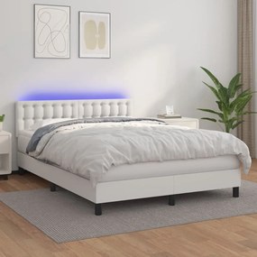 Giroletto Molle Con Materasso E Led Bianco 140x190cm Similpelle /