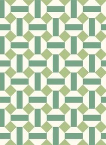 Cole & Son Carta da parati Alicatado - Leaf Greens on Chalk