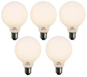 Set di 5 Lampadine LED E27 dimmerabili opale G95 5W 450LM 2700K