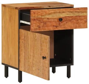 Comodino 50x33x60 cm in legno massello di acacia