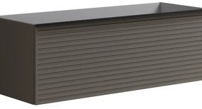 Mobile da bagno sotto lavabo Pixel stripes grigio carbone e maniglia alluminio nero laccato opaco L 120 x H 40 x P 45.5 cm 2 cassetti, lavabo non incluso