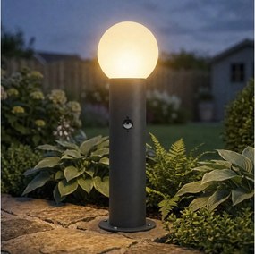 Kanlux 46086-Lampada da esterno con sensore STONO 1xE27/15W/230V 80 cm IP65 antracite