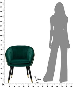 Poltrona Paris 62x58x78 cm in Legno Spugna Metallo e Poliestere Verde e Oro...