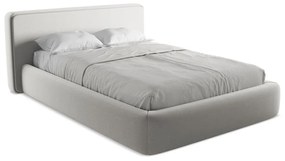 Letto matrimoniale imbottito grigio chiaro con contenitore con griglia 140x200 cm Kiana - Makamii