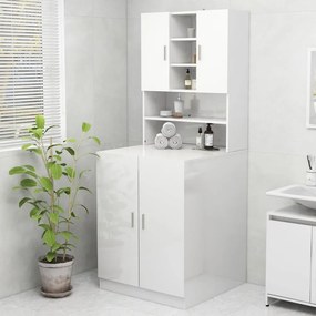 Mobile Per Lavatrice Bianco Lucido 70,5x25,5x90 Cm /