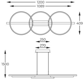 Zuma Line MD3913-3-3BWLT - Lampadario LED su cavo ALMERIA LED/35W/230V