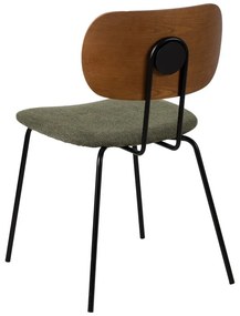 Set di 4 sedie da pranzo verdi con schienale in legno Cleo - Ixia