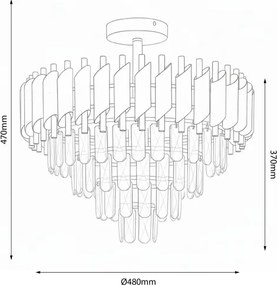 Brilagi - Lampadario a plafone ECLIPSE 7xE14/10W/230V Ø 48 cm, finitura argento