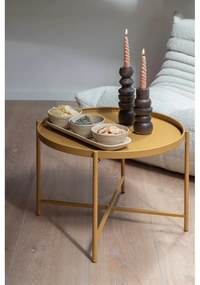 Tavolino da salotto rotondo giallo ocra in metallo ø 50 cm Meseta – Leitmotiv