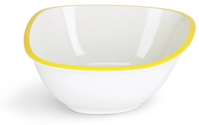 Kave Home - Ciotola grande Odalin in porcellana bianca e gialla