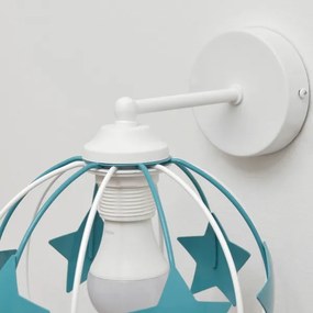 Applique per bambini STARS 1xE27/15W/230V turchese/bianco