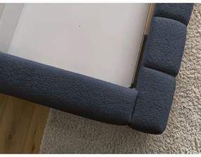 Letto matrimoniale imbottito blu scuro contenitore e rete inclusi 180x200 cm Denali - Bobochic Paris