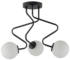 Lampadario a sospensione con supporto rigido ZIGZAG 3xG9/12W/230V nero