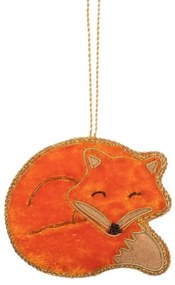 Decorazione per albero di natale in tessuto fatta a mano 7 cm Sleeping Fox – Sass &amp; Belle