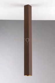 Plafoniera fluke quadrata corten 1 luce attacco gu10 6x6x75cm