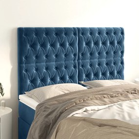 Testiere 4 Pz Blu Scuro 72x7x78/88 Cm İn Velluto /