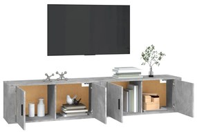 Mobili porta tv a parete 2 pz grigio cemento 100x34,5x40 cm