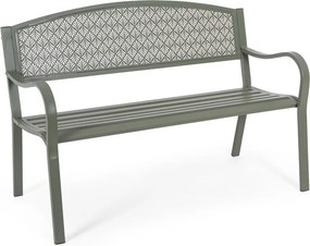 Panca da giardino color kaki in metallo Lizette – Bizzotto