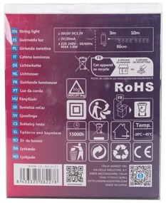 Aigostar - Catena decorativa da esterno LED 20xLED/13m IP44 bianco freddo