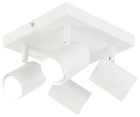 Lampada da soffitto intelligente bianca quadrata con 4 GU10 Wi-Fi - Jeana