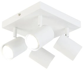 Plafoniera intelligente quadrata bianca con 4 Wifi GU10 - Jeana