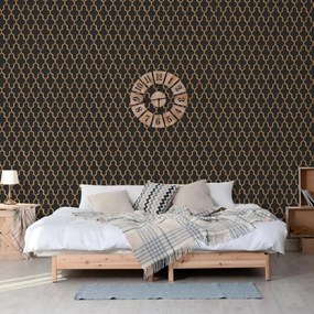 Carta Da Parati Geometric Nero E Oro /