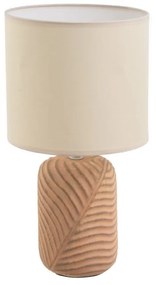 Lampada da tavolo color crema e mattone con paralume in tessuto (altezza 39 cm) - Casa Selección