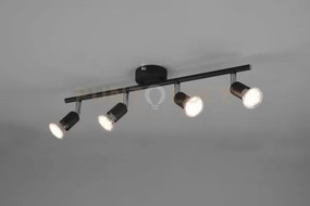 Paris senza lampadina barra 4 luci nero attacco gu10 l. 50cm