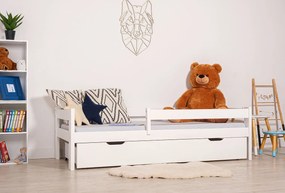 Letto per bambini Paul con barriera - bianco - letto senza spazio di archiviazione 140x70 cm